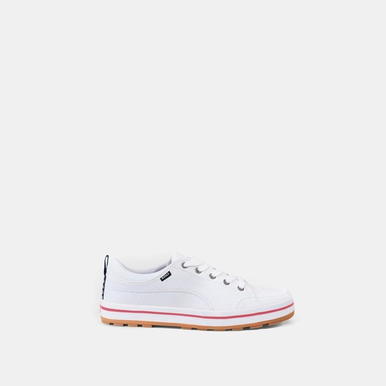 Aigle Lightweight Canvas Trainers Sneakers Women White ZA-85043